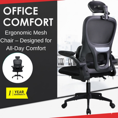 Premium Ergonomic Mesh Office Chair with Adjustable Neck Support, Height & Tilt – Breathable, Comfortable & Durable for Home Office or Study ✨