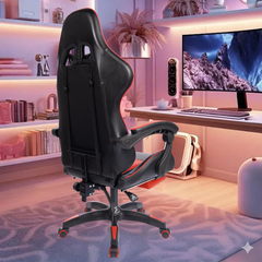 Executive Office Gaming Chair PU Leather Ergonomic Recliner Black/Red/Blue Seat