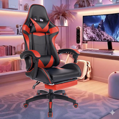 Executive Office Gaming Chair PU Leather Ergonomic Recliner Black/Red/Blue Seat