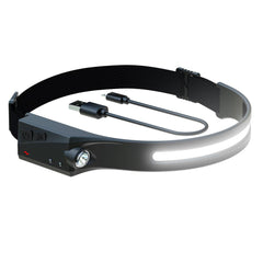 COB LED Rechargeable Headlamp with Motion Sensor 🔦 USB-C Waterproof Head Torch for Camping, Hiking, Fishing & Work – 300 Lumen