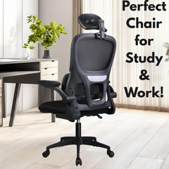 Premium Ergonomic Mesh Office Chair with Adjustable Neck Support, Height & Tilt – Breathable, Comfortable & Durable for Home Office or Study ✨