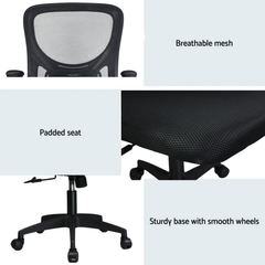 Premium Ergonomic Mesh Office Chair – Adjustable Height, Flipped Armrests & Breathable Back Support for Work & Study