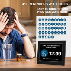 Digital Day Clock Calendar – 7", 8", 10" LED Large Display for Dementia, Date, Week, Month, Year, and Time (Black/White) – Perfect for Home Décor, Dementia
