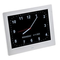Digital Day Clock Calendar – 7", 8", 10" LED Large Display for Dementia, Date, Week, Month, Year, and Time (Black/White) – Perfect for Home Décor, Dementia