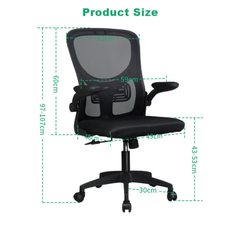 Premium Ergonomic Mesh Office Chair – Adjustable Height, Flipped Armrests & Breathable Back Support for Work & Study