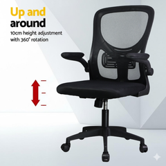 Premium Ergonomic Mesh Office Chair – Adjustable Height, Flipped Armrests & Breathable Back Support for Work & Study