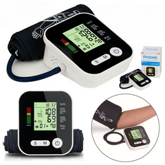 Digital Upper Arm Blood Pressure Monitor – Automatic BP & Heart Rate Monitor with Voice Function (Black)