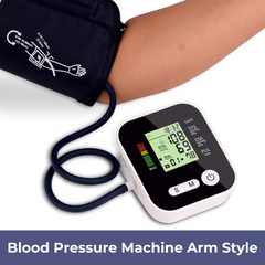 Digital Upper Arm Blood Pressure Monitor – Automatic BP & Heart Rate Monitor with Voice Function (Black)