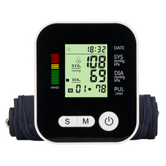 Digital Upper Arm Blood Pressure Monitor – Automatic BP & Heart Rate Monitor with Voice Function (Black)