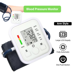 Digital Blood Pressure Monitor – Fully Automatic Upper Arm BP Machine with Heart Rate Monitor & Voice Function, Portable Design