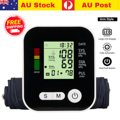 Digital Upper Arm Blood Pressure Monitor – Automatic BP & Heart Rate Monitor with Voice Function (Black)