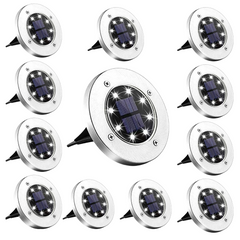 Solar Powered LED Buried Inground Recessed Light Garden Outdoor Deck Path 4/8/12/16/20
