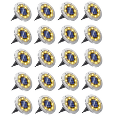 Solar Powered LED Buried Inground Recessed Light Garden Outdoor Deck Path 4/8/12/16/20