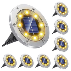 Solar Powered LED Buried Inground Recessed Light Garden Outdoor Deck Path 4/8/12/16/20
