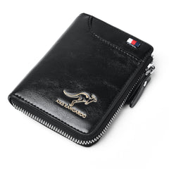 Men's Waterproof Leather RFID Wallet - Secure ID & Credit Card Holder with Cash Storage
