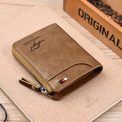 Men's Waterproof Leather RFID Wallet - Secure ID & Credit Card Holder with Cash Storage