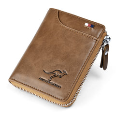 Men's Waterproof Leather RFID Wallet - Secure ID & Credit Card Holder with Cash Storage