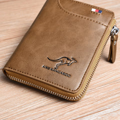 Men's Waterproof Leather RFID Wallet - Secure ID & Credit Card Holder with Cash Storage
