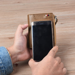 Men's Waterproof Leather RFID Wallet - Secure ID & Credit Card Holder with Cash Storage
