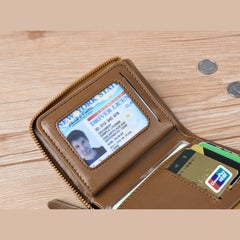 Men's Waterproof Leather RFID Wallet - Secure ID & Credit Card Holder with Cash Storage