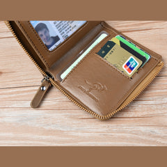 Men's Waterproof Leather RFID Wallet - Secure ID & Credit Card Holder with Cash Storage
