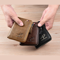 Men's Waterproof Leather RFID Wallet - Secure ID & Credit Card Holder with Cash Storage
