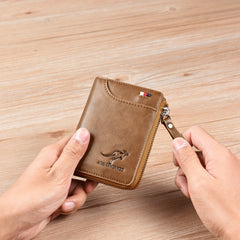 Men's Waterproof Leather RFID Wallet - Secure ID & Credit Card Holder with Cash Storage