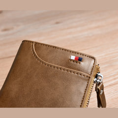 Men's Waterproof Leather RFID Wallet - Secure ID & Credit Card Holder with Cash Storage