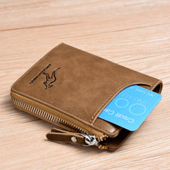 Men's Waterproof Leather RFID Wallet - Secure ID & Credit Card Holder with Cash Storage