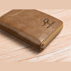 Men's Waterproof Leather RFID Wallet - Secure ID & Credit Card Holder with Cash Storage