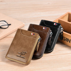 Men's Waterproof Leather RFID Wallet - Secure ID & Credit Card Holder with Cash Storage