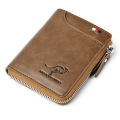 Men's Waterproof Leather RFID Wallet - Secure ID & Credit Card Holder with Cash Storage