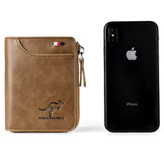 Men's Waterproof Leather RFID Wallet - Secure ID & Credit Card Holder with Cash Storage