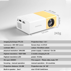 Portable Mini LED Projector – 1080P Home Cinema Pocket Projector for Party and Theater (AU)