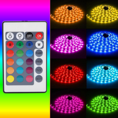 2M RGB5050 LED Strip Lights 🌈 Waterproof USB Powered with Remote – 120 LEDs