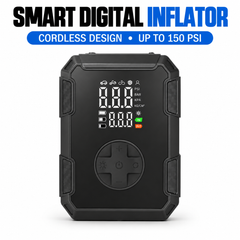 Portable Cordless Tyre Inflator 150 PSI Rechargeable Air Compressor with Digital Display for Car Motorcycle Bicycle