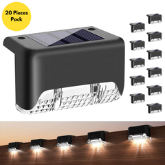Solar Deck Step Lights Outdoor 4/8/12/16/20 Pack Solar Step Light Waterproof Led Solar Lights for Outdoor Stairs Step Fence, Railing, Yard and Patio Cool White, Warm White