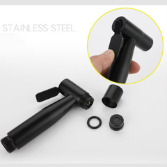 Handheld Bidet Sprayer Toilet Spray Kit Stainless Steel Bathroom Shower Set – Silver & Matte Black