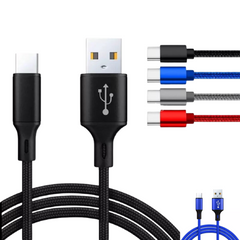 Braided USB-A to USB-C Charging Cable - 1M/2M/3M - Stylish & Durable