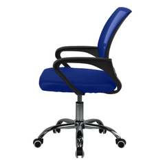Ergonomic Mesh Office Chair Adjustable Height Computer Desk Chair with Cushioned Seat and Armrests Black Blue