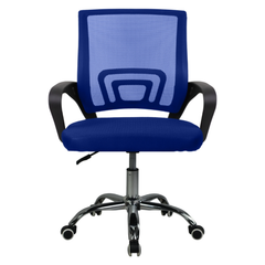 Ergonomic Mesh Office Chair Adjustable Height Computer Desk Chair with Cushioned Seat and Armrests Black Blue