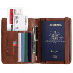 Premium RFID Blocking Passport Holder 🛂 Leather Travel Wallet Case – Secure ID & Card Organizer