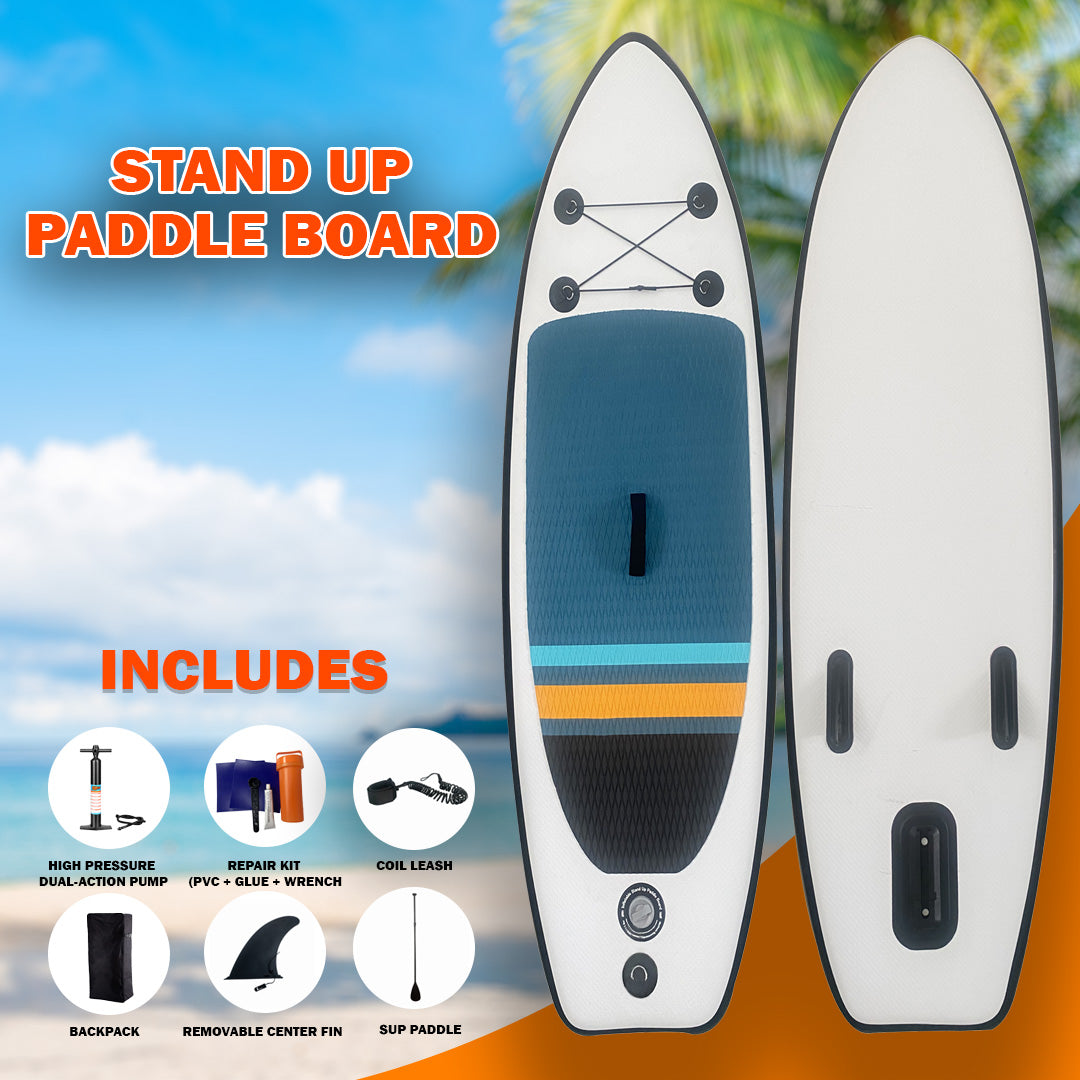 Stand Up Paddleboard 10ft 6-in surfboard Inflatable SUP All Accessories Included for Surfing, Yoga, Fishing, Touring