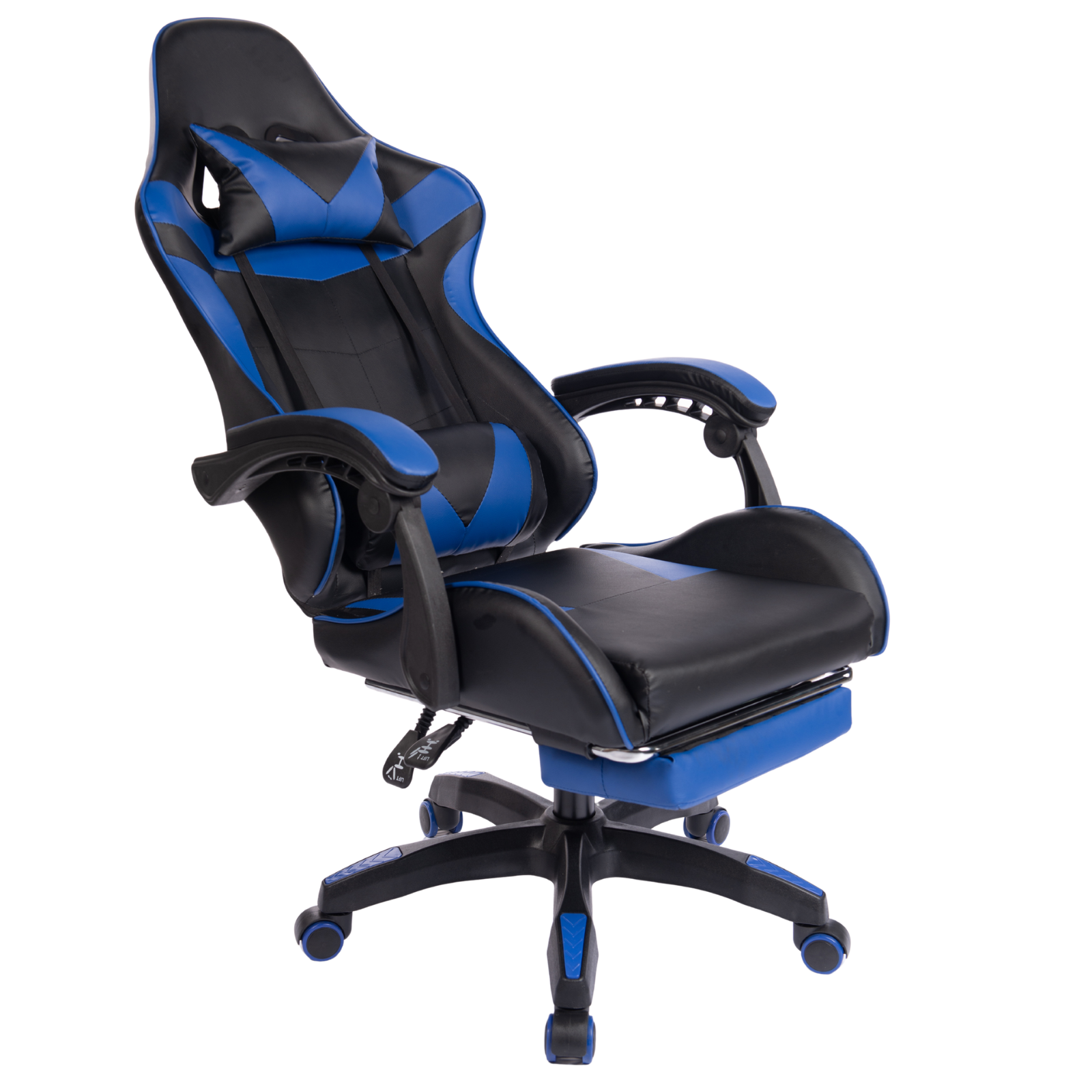 Executive Office Gaming Chair PU Leather Ergonomic Recliner Black/Red/Blue Seat
