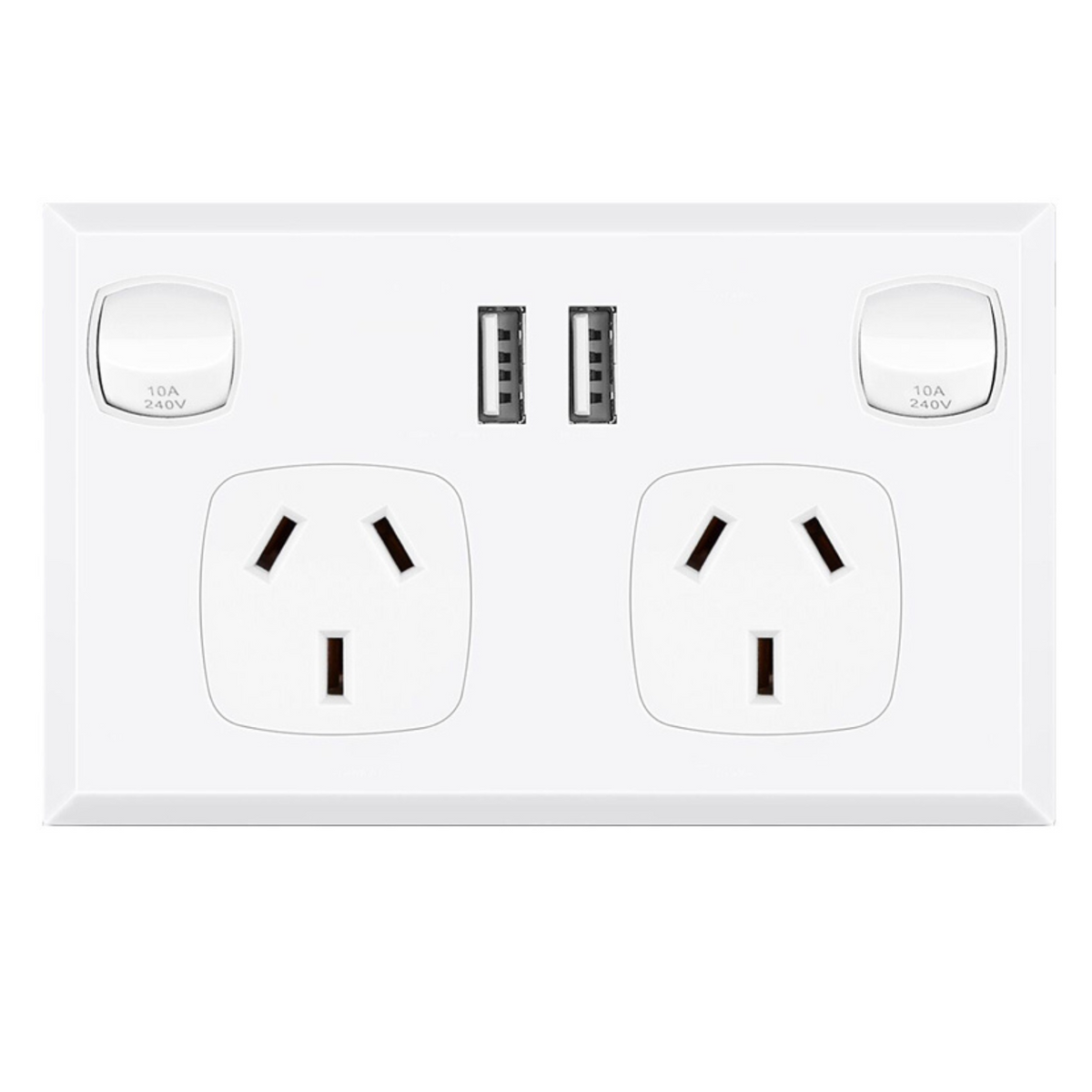 Double Power Point GPO Wall Outlet 10A with USB A & Type C Charging Power Point with Fast Charge USB Ports 5V 3.6Amp (White)