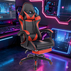 Executive Office Gaming Chair PU Leather Ergonomic Recliner Black/Red/Blue Seat