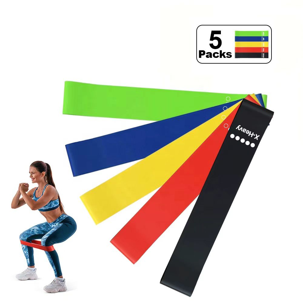 5PCS Resistance Bands Power Heavy Strength Exercise Fitness Gym Crossfit Yoga AU