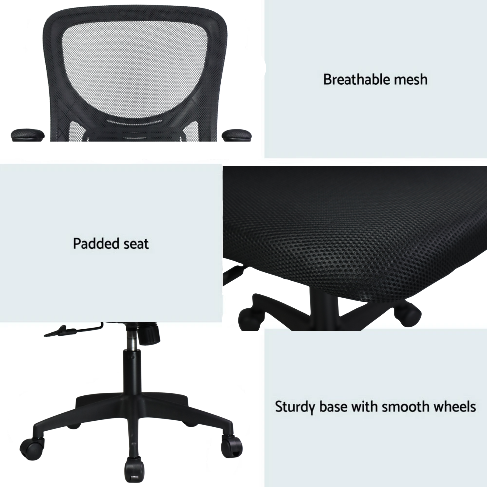 Premium Ergonomic Mesh Office Chair – Adjustable Height, Flipped Armrests & Breathable Back Support for Work & Study