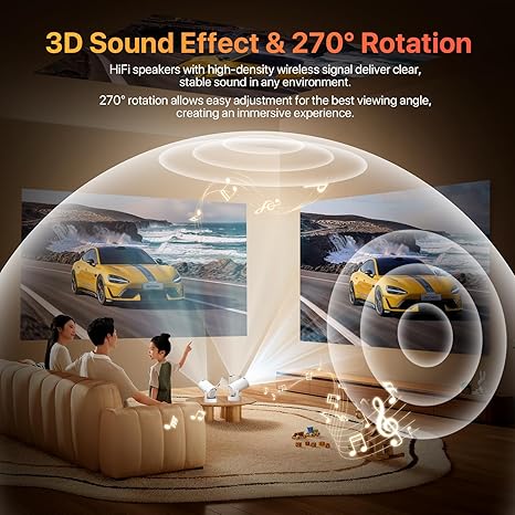 LED Smart Projector Portable 5G 4K HD WiFi Bluetooth USB Android Home Theater