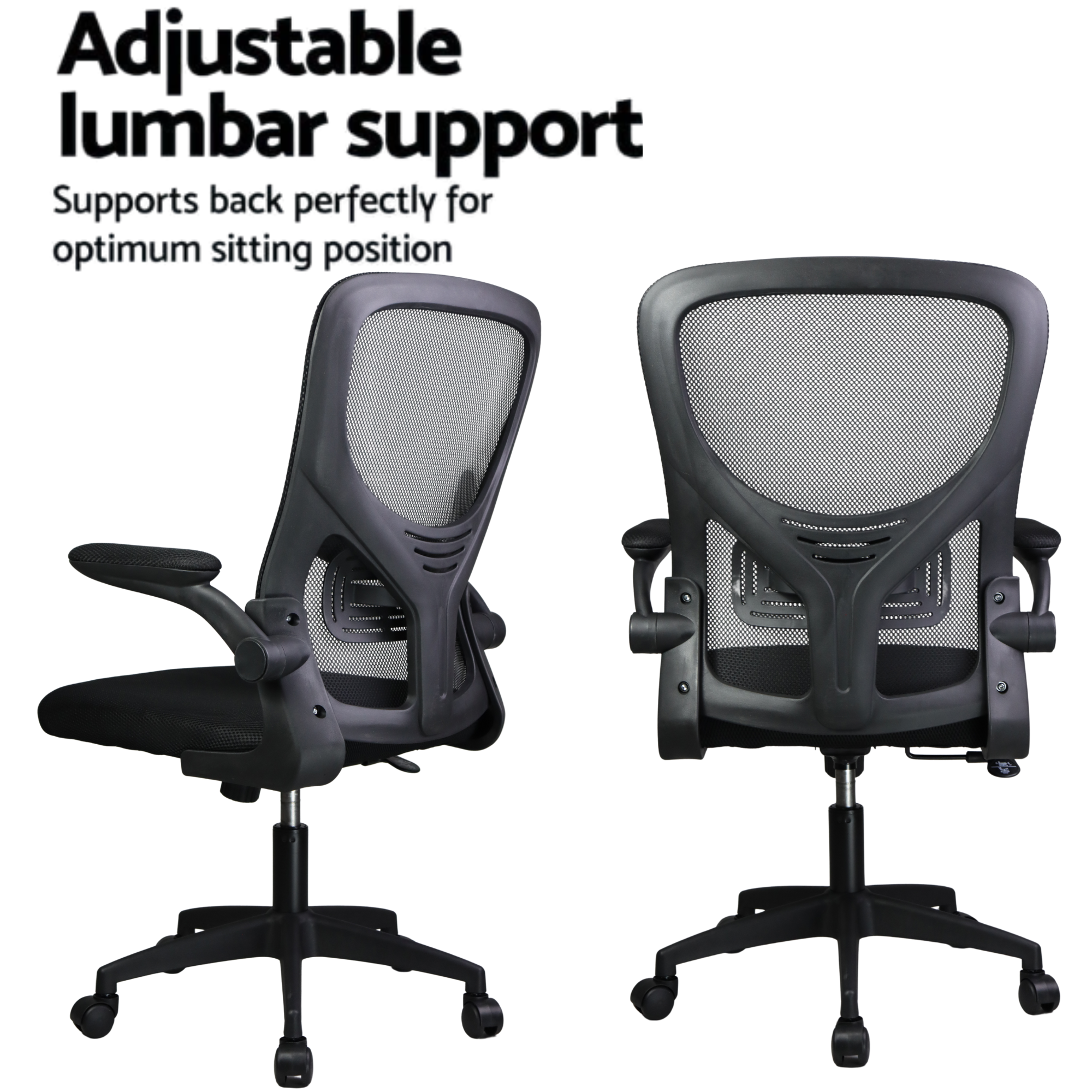 Premium Ergonomic Mesh Office Chair – Adjustable Height, Flipped Armrests & Breathable Back Support for Work & Study